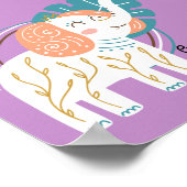 Little Elephant Boho aangepaste naam Poster (Hoek)