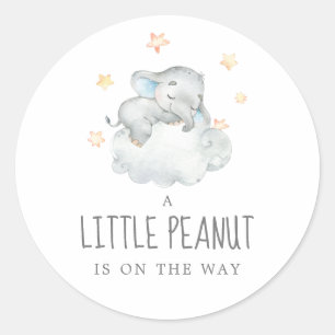 Little Elephant Boy Little Peanut Baby shower Ronde Sticker