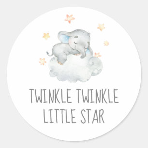 Little Elephant Boy Twinkle Twinkle Little Star Ronde Sticker