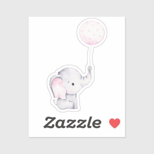 Little Elephant Cute Animal Sticker (Vel)