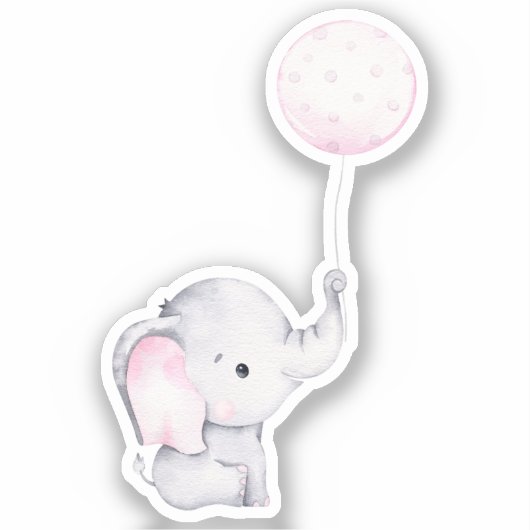 Little Elephant Cute Animal Sticker (Voorkant)