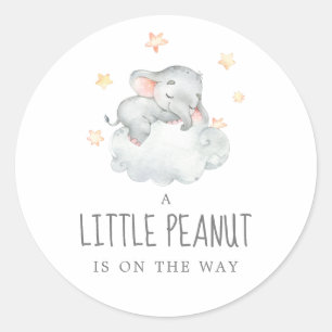 Little Elephant Girl Little Peanut Baby shower Ronde Sticker