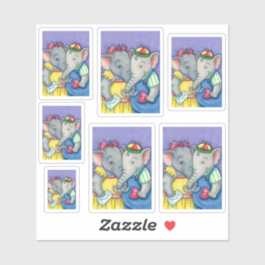 LITTLE ELEPHANT SWEETHEARTS VRIENDIN BOYFRIEND STICKER (Vel)
