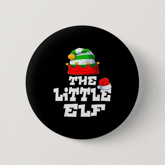 Little Elf Family Matching Christmas Group Pajama Ronde Button 5,7 Cm (Voorkant)