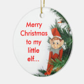 Little Elf Keramisch Ornament (Links)