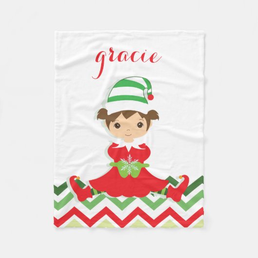 Little Elf | kerstgebak Fleece Deken (Voorkant)