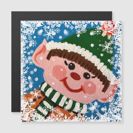 Little Elf Magnet Card (Devant / Derrière)