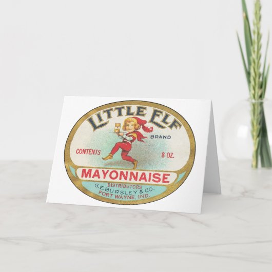 Little Elf Mayonnaise -  label Feestdagen Kaart (Voorkant)