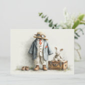 Little Explorer 1e verjaardagsfeestje Kaart (Staand voorkant)