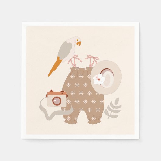 Little Explorer Adventure Awaits Boho Cocktail Servet (Voorkant)