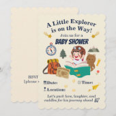 Little Explorer Baby Shower Invitation – Adventure (Devant / Derrière)