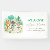 Little Explorer Bos Detective Boy Baby shower Spandoek (Horizontaal)