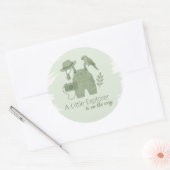 Little Explorer Is On The Way Baby Shower Ronde Sticker (Envelop)