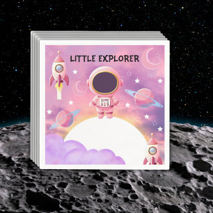 Little Explorer Paarse Baby shower Servet