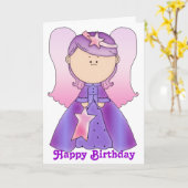 Little Fairy Angel Bonne carte d'anniversaire 4b (Fleur jaune)