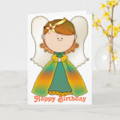 Little Fairy Angel Bonne carte d'anniversaire 5b (Fleur jaune)