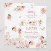 Little Fairy Baby shower Kaart (Voorkant / Achterkant)