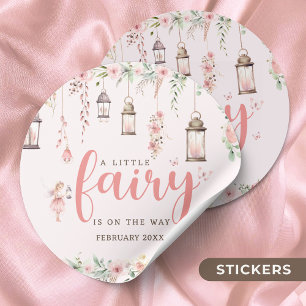 Little Fairy betoverde roze Baby shower Ronde Sticker