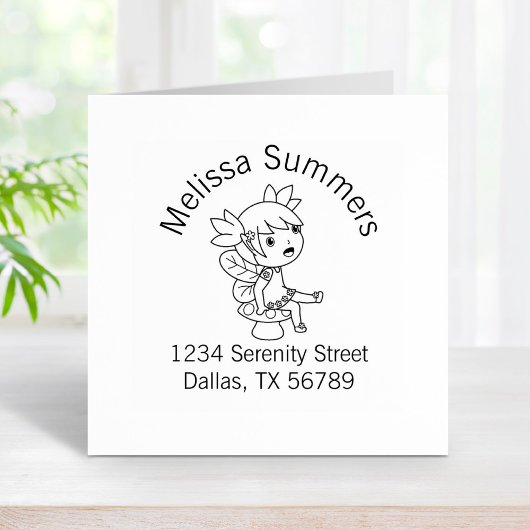 Little Fairy op een Toadstool Arch Address Rubberstempel