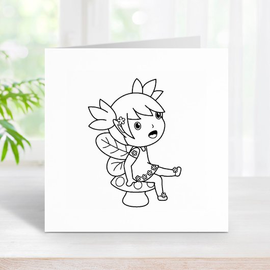 Little Fairy op een Toadstool Rubberstempel