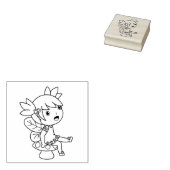 Little Fairy op een Toadstool Rubberstempel (Gestempeld)