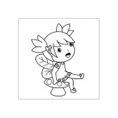 Little Fairy op een Toadstool Rubberstempel (Afrduk)