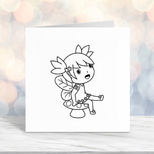 Little Fairy op een Toadstool Zelfinktende Stempel