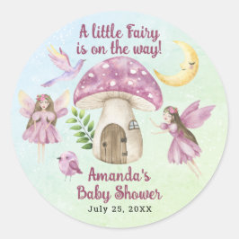 Little Fairy Whimsical Baby Shower Ronde Sticker