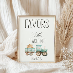 Little Farm Nursery Baby Shower Favor Bord Poster