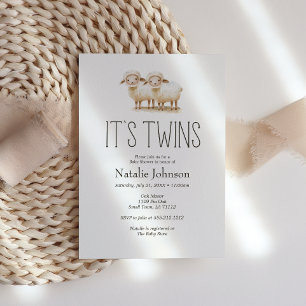 Little Farm Nursery Dieren Tweeling Baby Shower Kaart