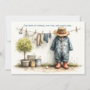 Little Farmer - 1e verjaardag boerenfeest Kaart