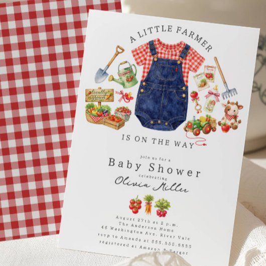 Little Farmer Baby Shower Invitation