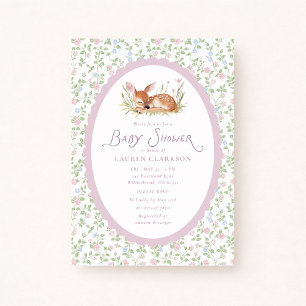 Little Fawn Cottagecore Roze Baby Meisje Baby Show Kaart