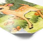 Little Fawn - Cute Deer Art Foto Afdruk (Hoek)