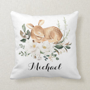 Little Fawn Forest Deer Magnolia Greenery Nursery Kussen