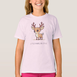 Little fawn grote stijl schattig herten ontwerp t-shirt