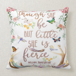 Little Fierce Boho Woodland Girl Nursery Pillow Kussen