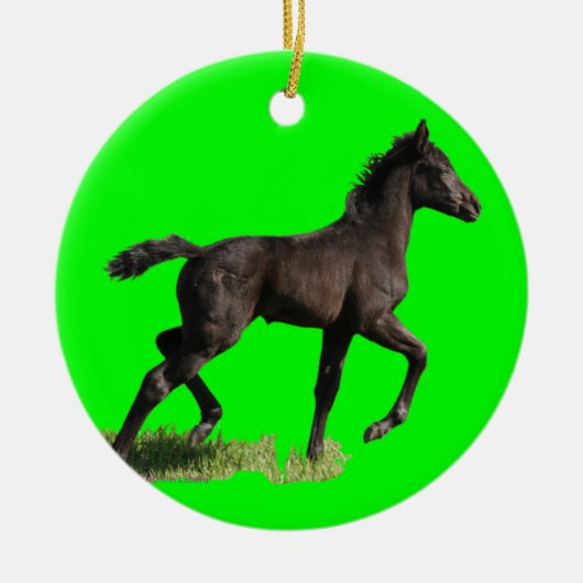 Little Filly Horse Baby's First Kerstversiering Keramisch Ornament (Voorkant)