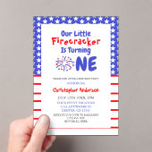 Little Firecracker 1st Birthday Acryl Uitnodigingen (Insitu (Draagbaar))