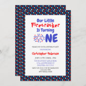 Little Firecracker 1st Birthday Kaart (Voorkant / Achterkant)
