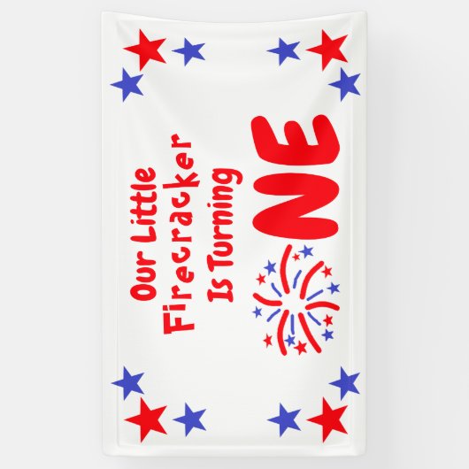 Little Firecracker 1st Birthday Spandoek (Verticaal)
