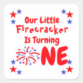 Little Firecracker 1st Birthday Vierkante Sticker (Voorkant)