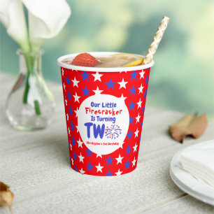 Little Firecracker 2e verjaardag Papieren Bekers