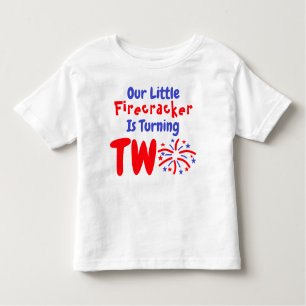 Little Firecracker 2nd Birthday Toddler T-shirt