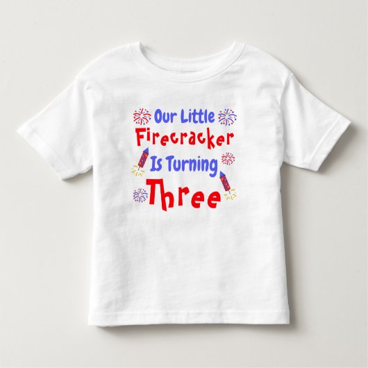 Little Firecracker 3rd Birthday Kinder Shirts (Voorkant)