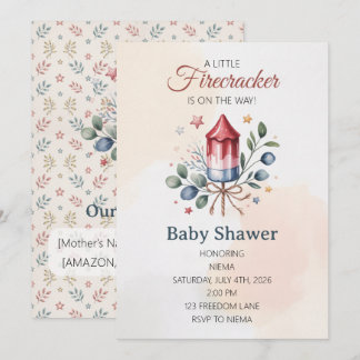 Little Firecracker 4 juli babyborrel Kaart