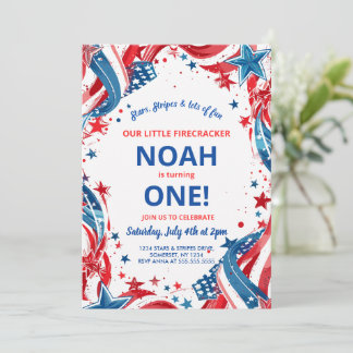 Little Firecracker 4 juli eerste verjaardag Kaart