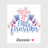 Little Firecracker 4 juli Red White & Blue Sticker (Vel)