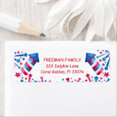 Little Firecracker 4th Birthday Party Favoriet Etiket (Insitu)