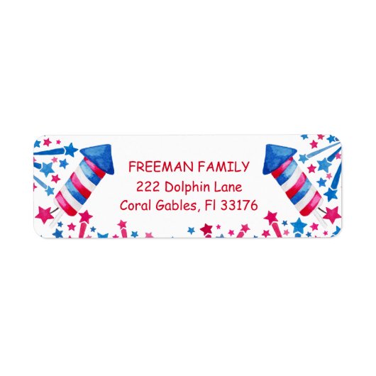 Little Firecracker 4th Birthday Party Favoriet Etiket (Voorkant)